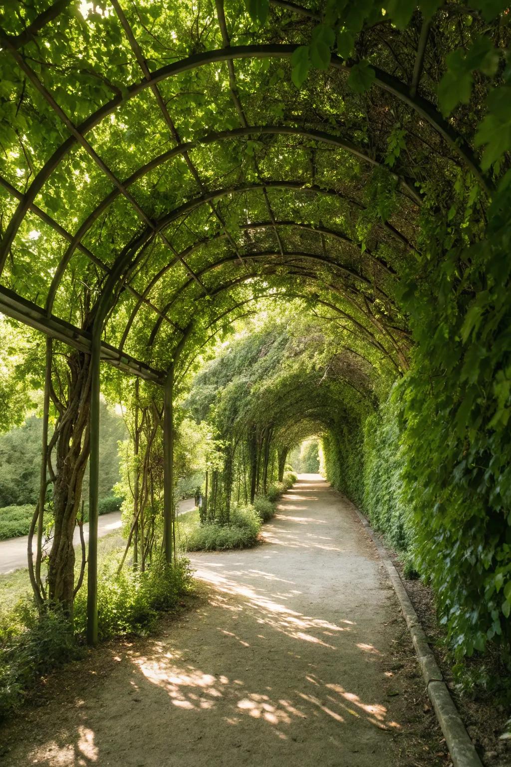 A verdant living passage cultivates an otherworldly garden encounter.