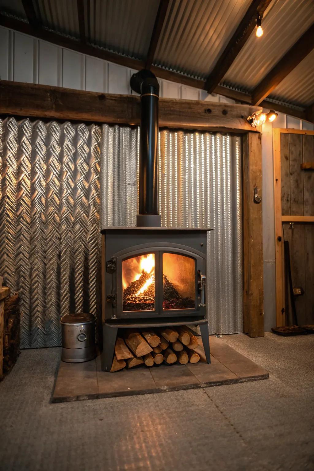 Metal sheeting adds a sleek, modern touch to your living space.