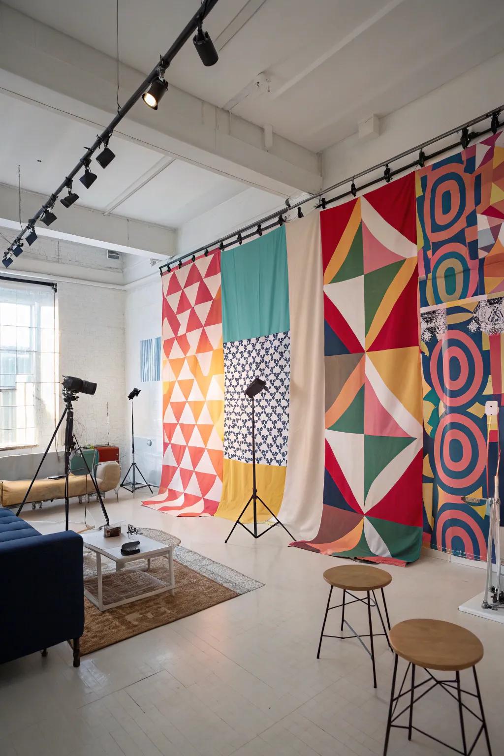 Textile walls provide texture and colour with straightforward fitting.