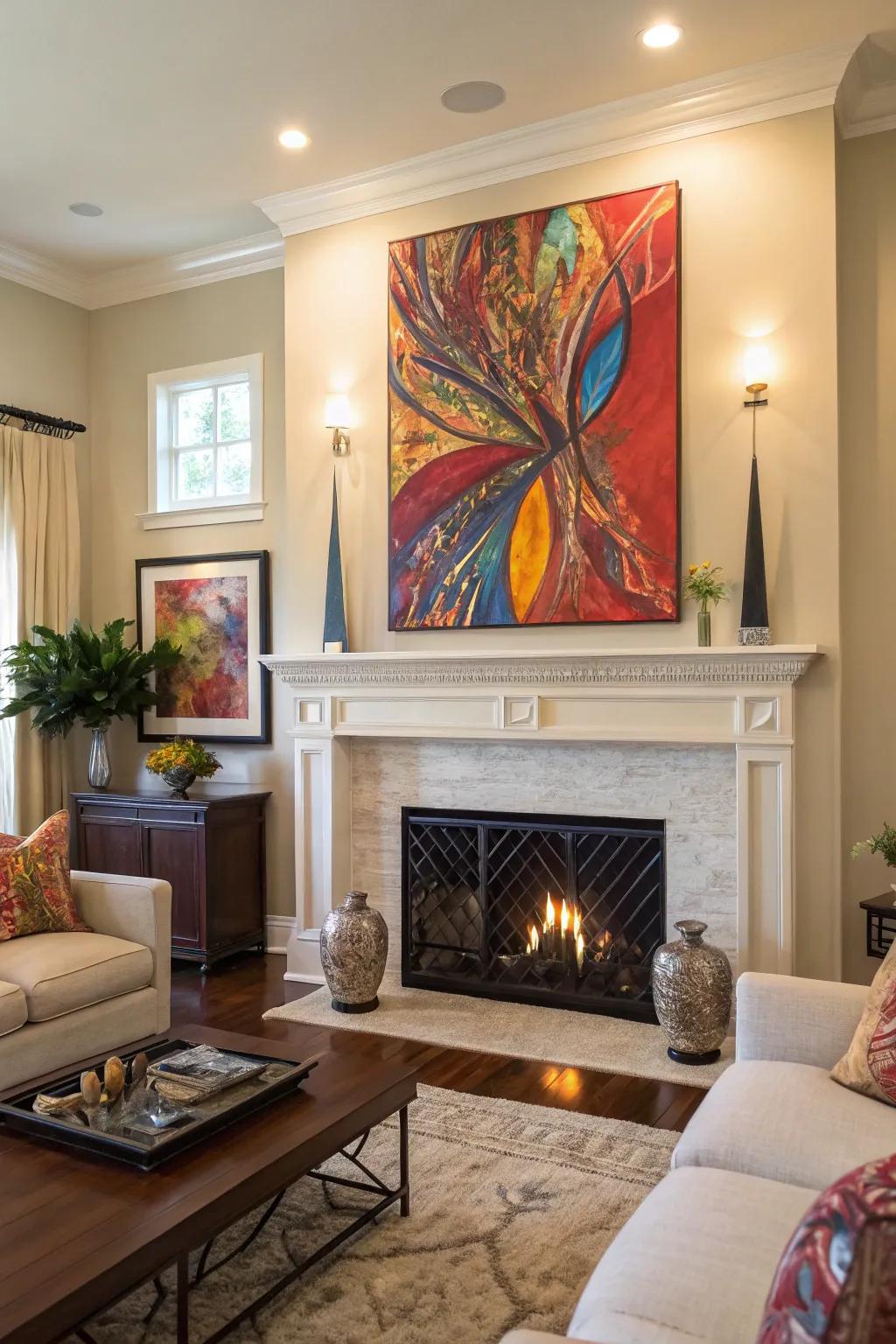 An art piece can redefine your living room.