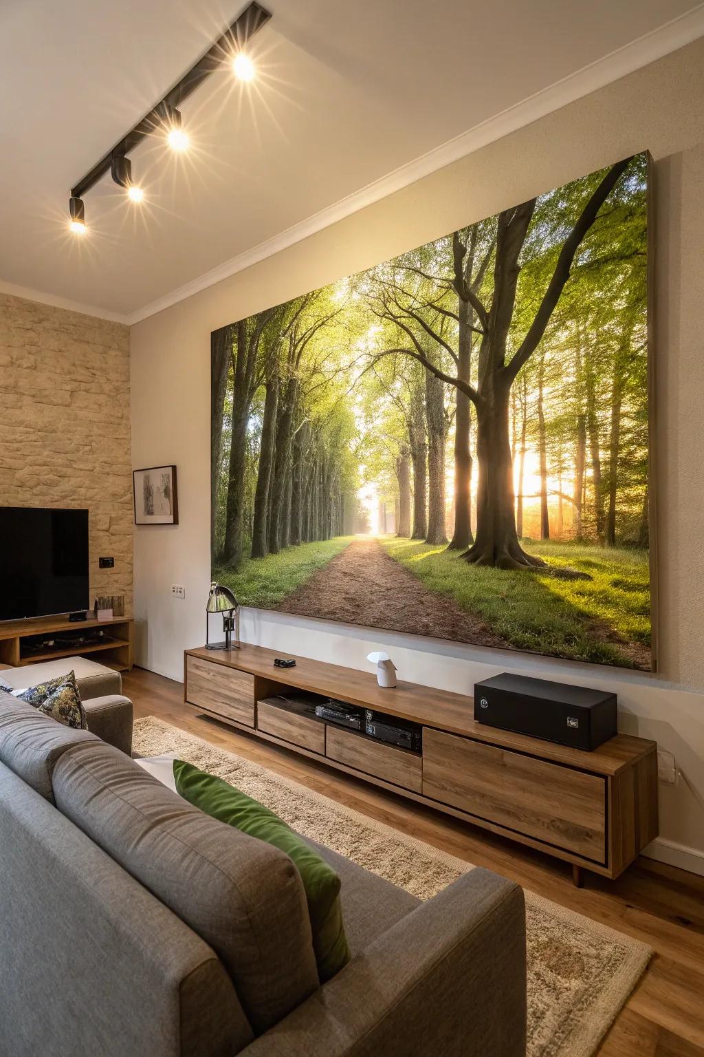 Nature panoramas invite serenity indoors.