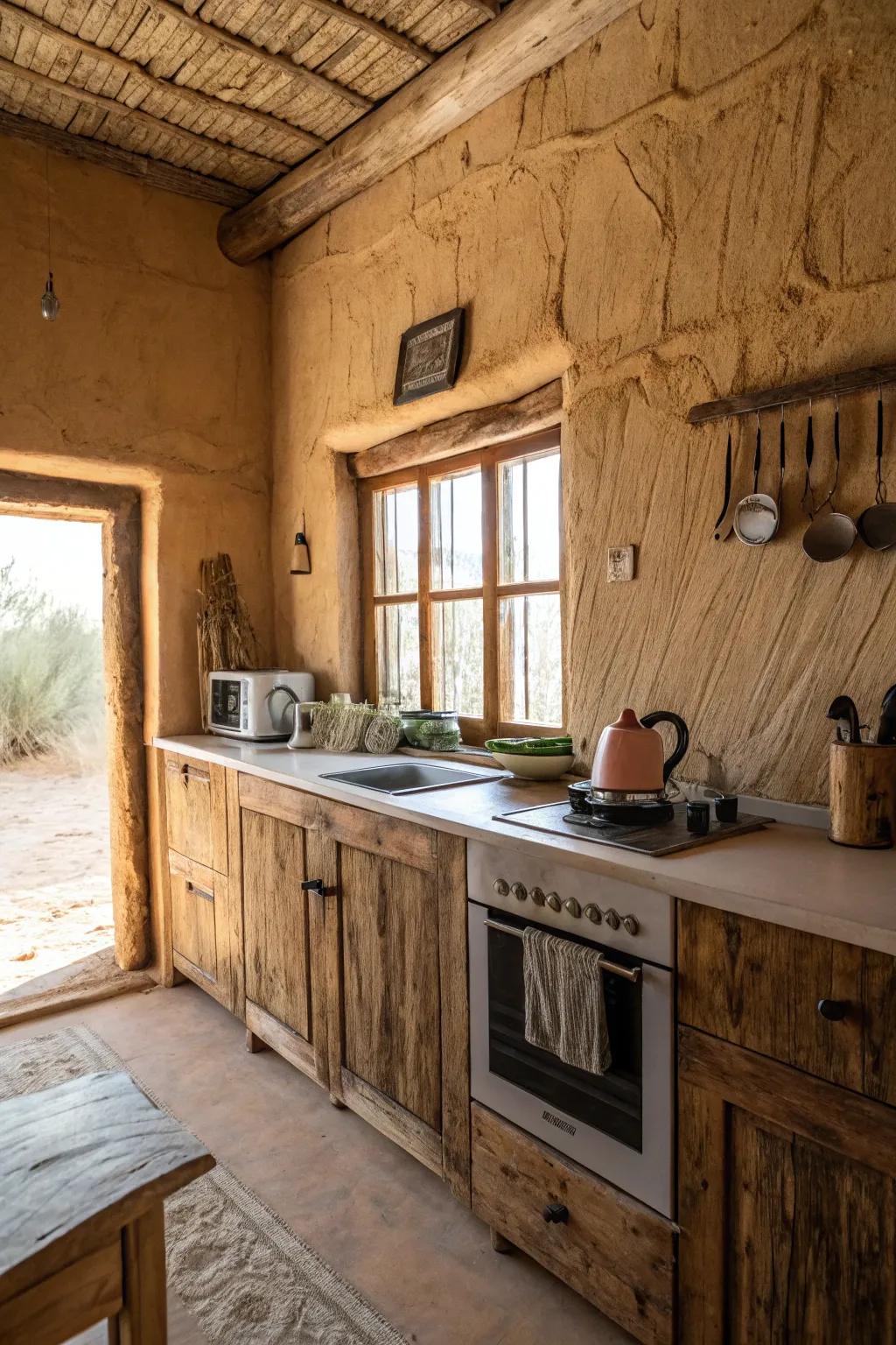 Impasto paint offers a delicate, yet impactful enhancement to kitchen walls.
