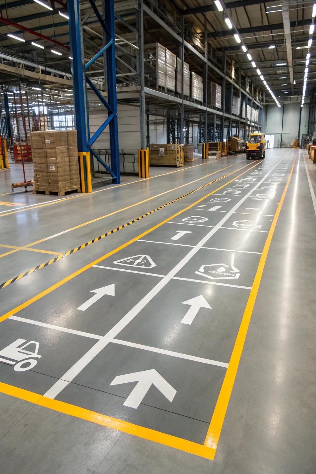 An explicit layout diagram, complete with designated routes, enhances warehouse efficacy.