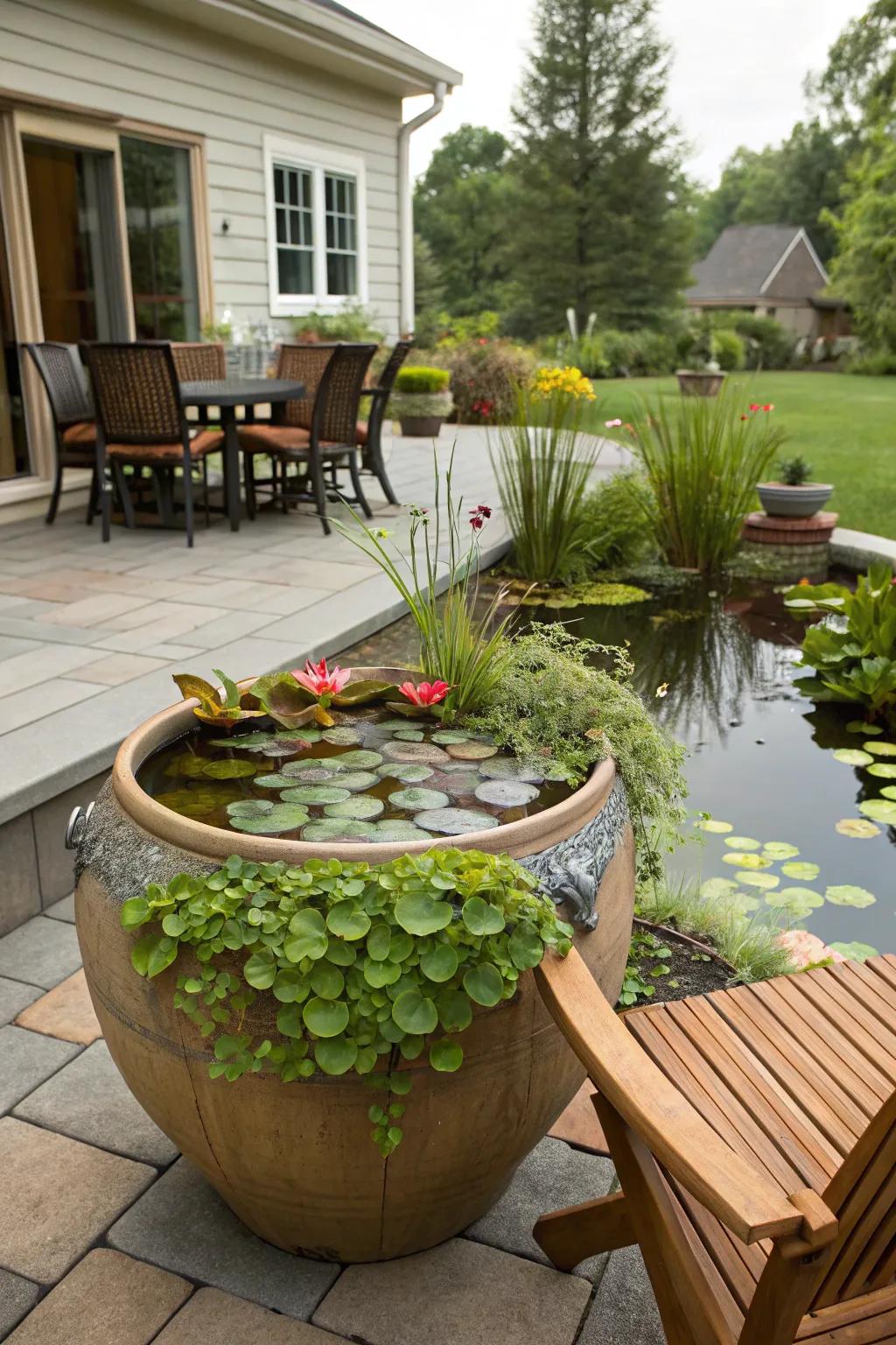 Individualized liquid planters introduce a touch of nature to smaller spaces such as verandas and terraces.