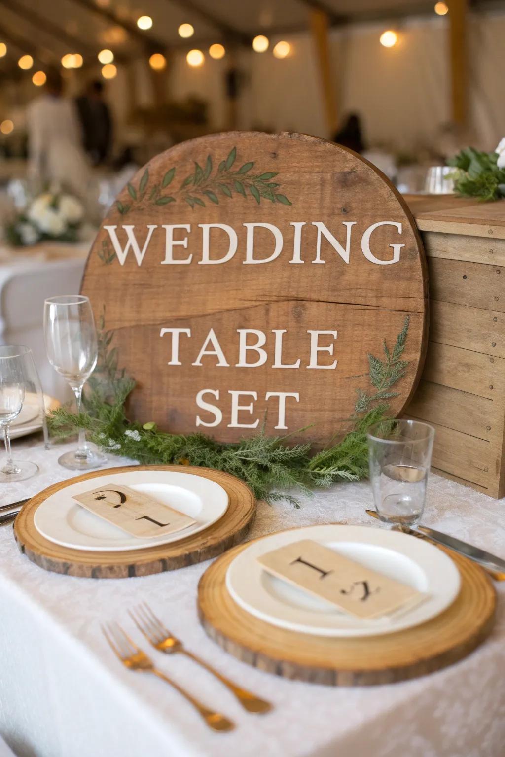 Rustic wood accents introduce a natural element