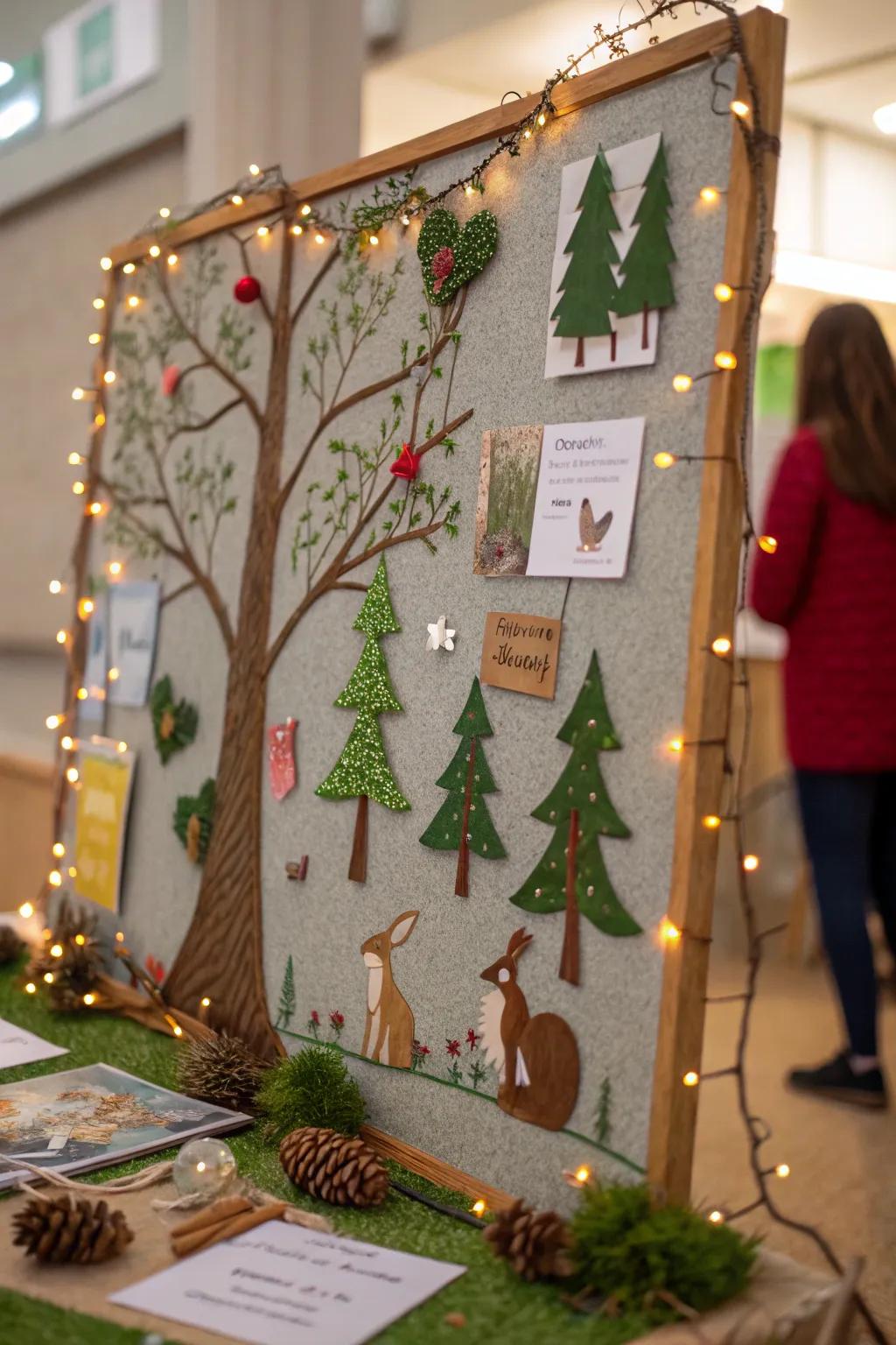 A magical forest setting created to welcome students into a universe filled with imagination and discovery.