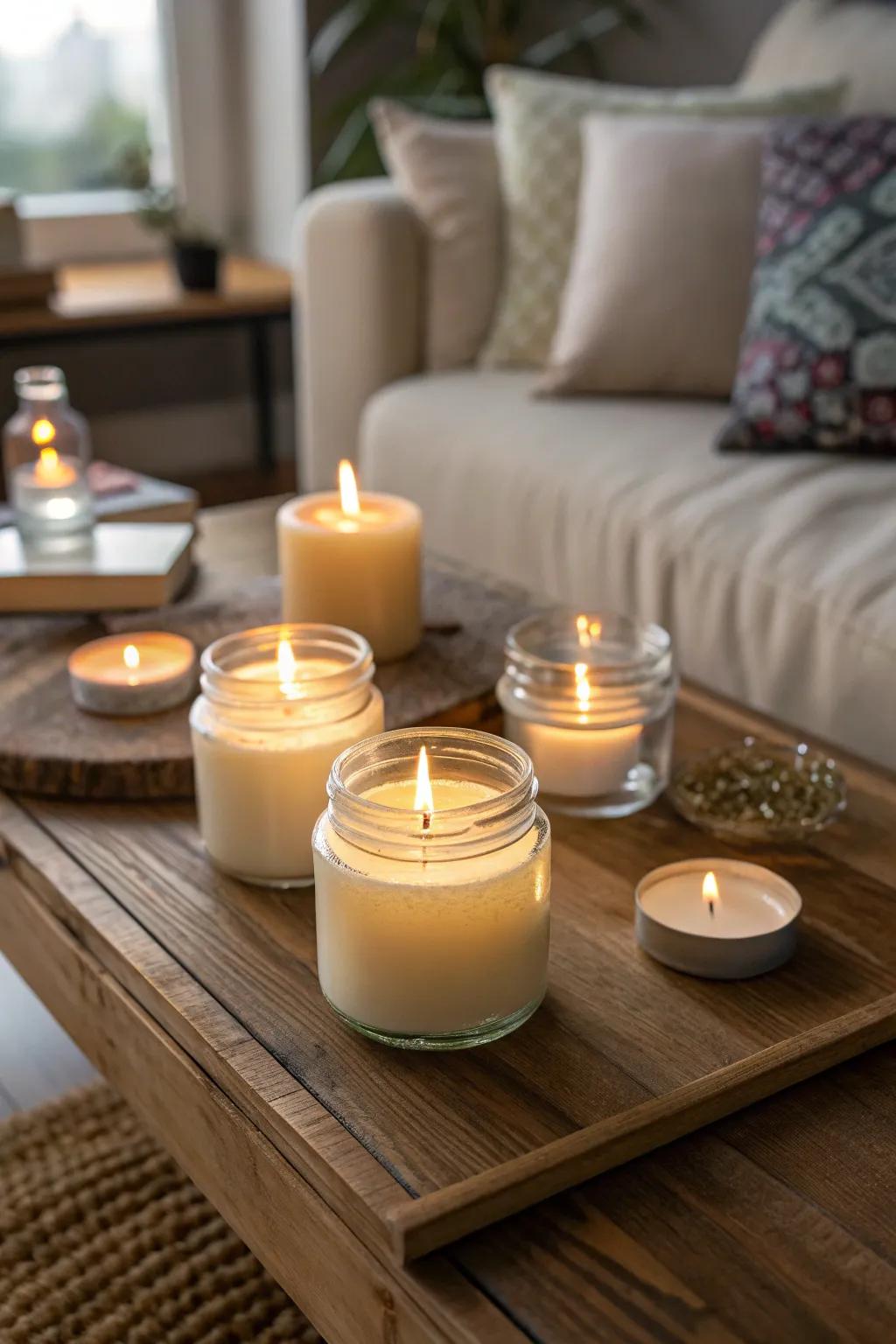 Scented lights to create a calming environment.