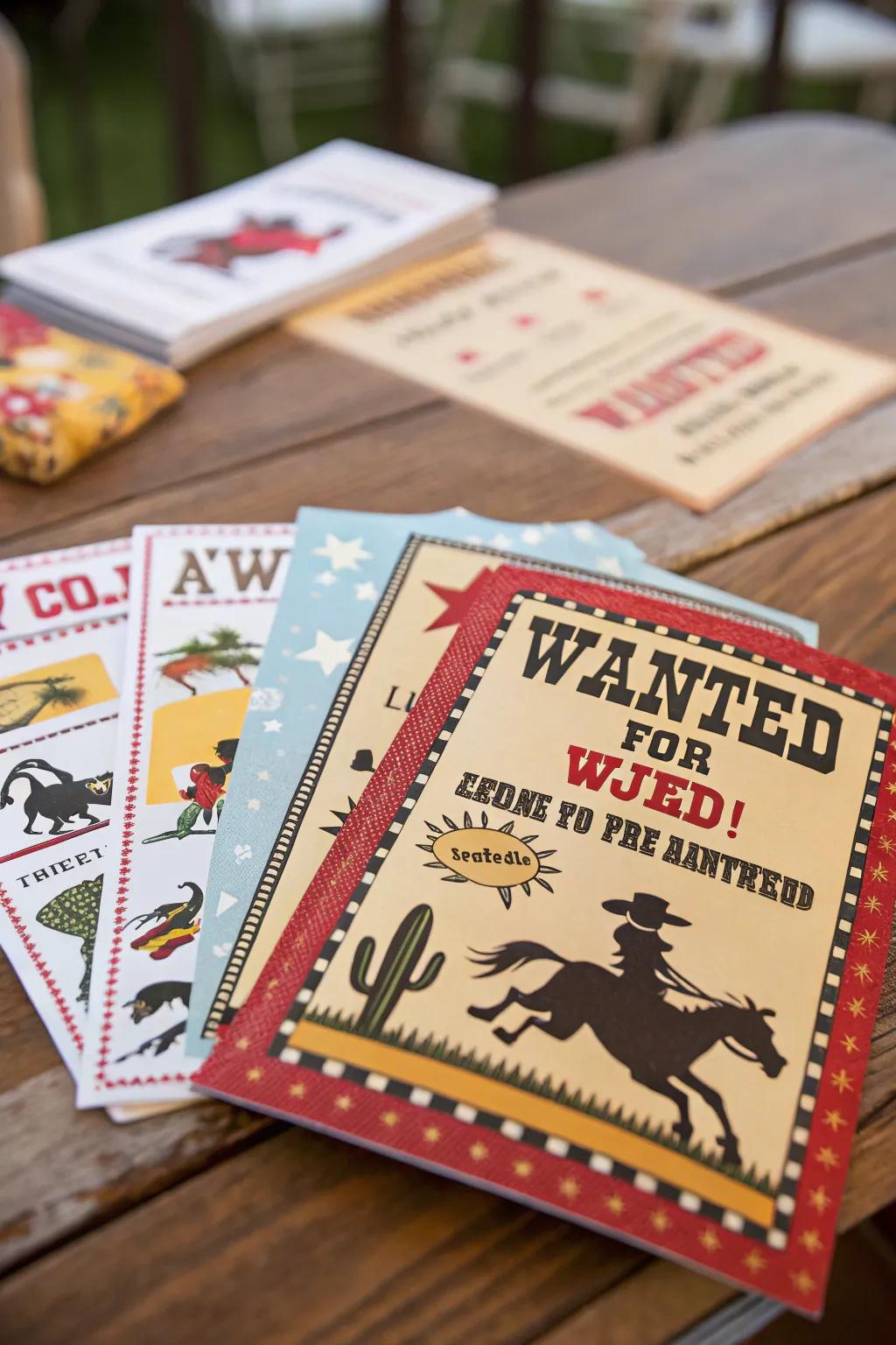 Sheriff notice invitations perfectly set your Western theme.