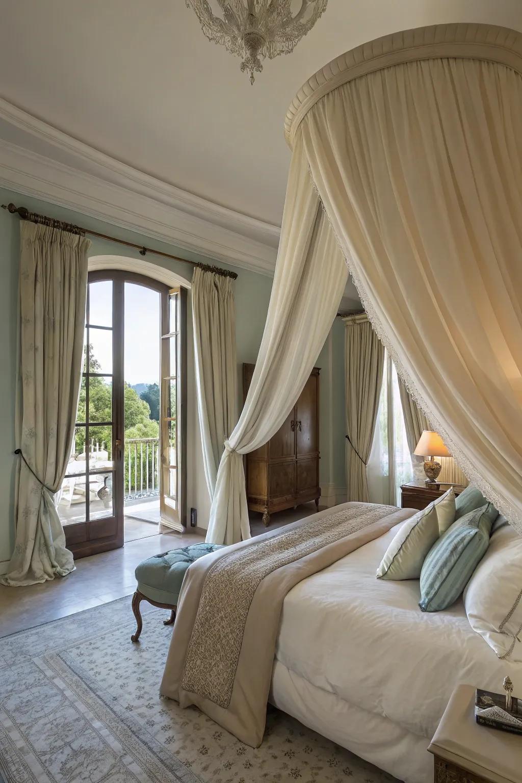 Floor-to-ceiling drapes bring an element of luxury to your bedroom.