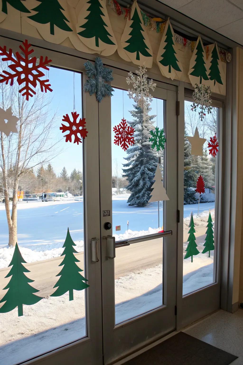 A serene icy woodlands greets students during winter