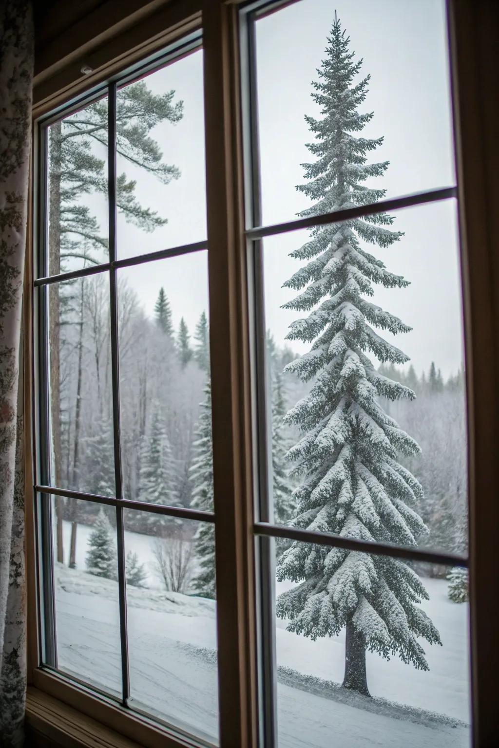 A snowy woods offers a tranquil and peaceful view.