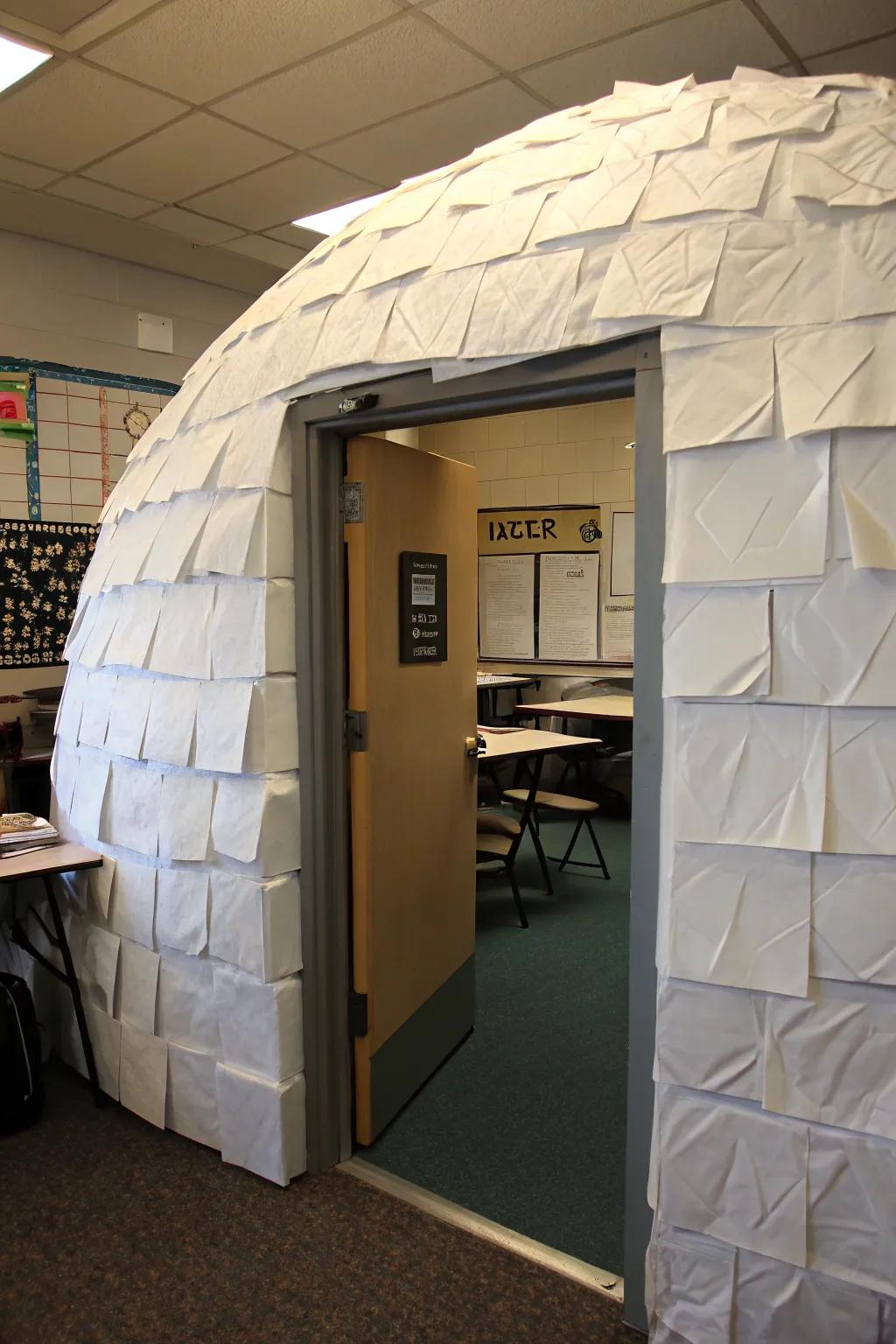 Enter a snug snow shelter classroom.