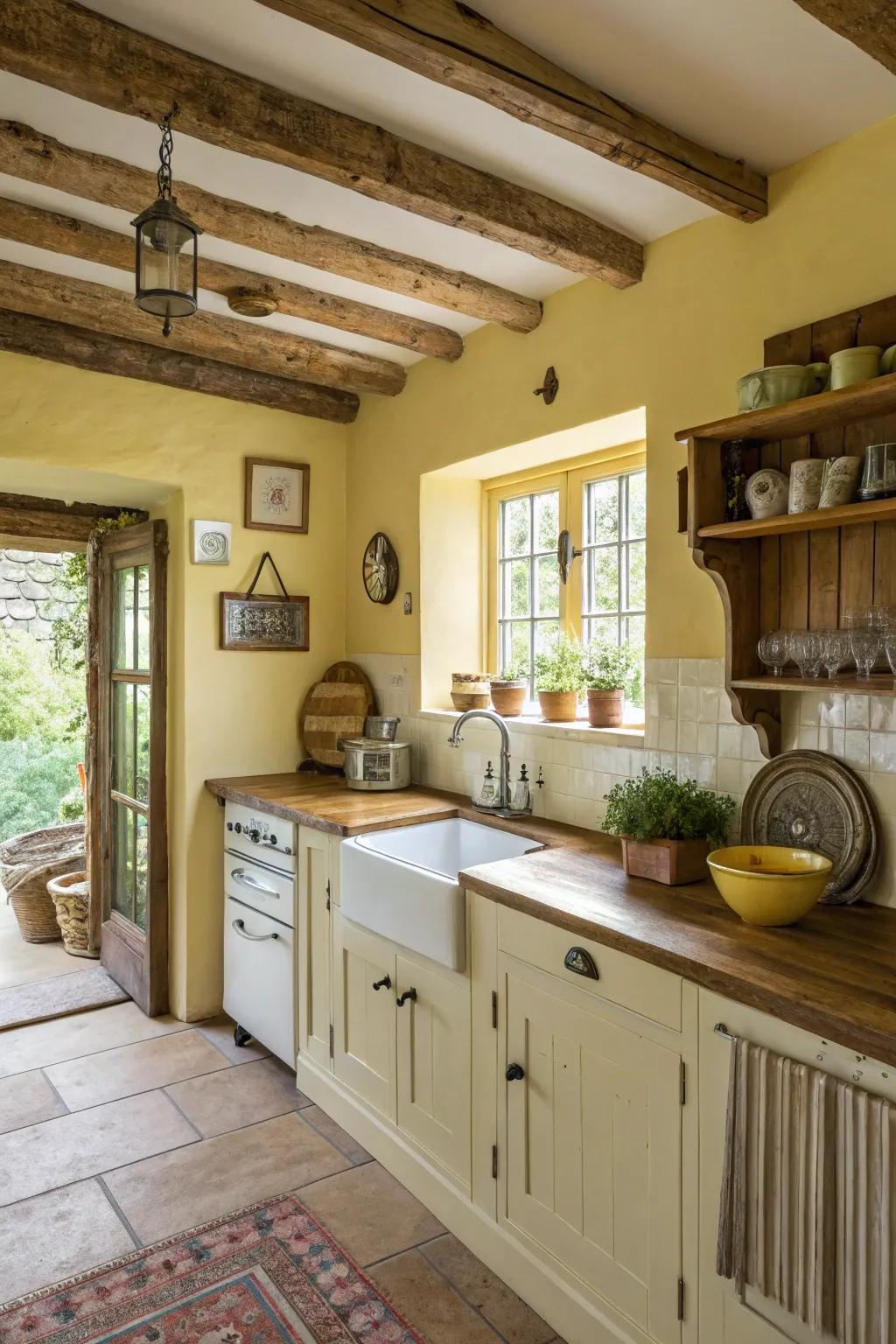 Delicate cream walls establish a welcoming and warm setting.