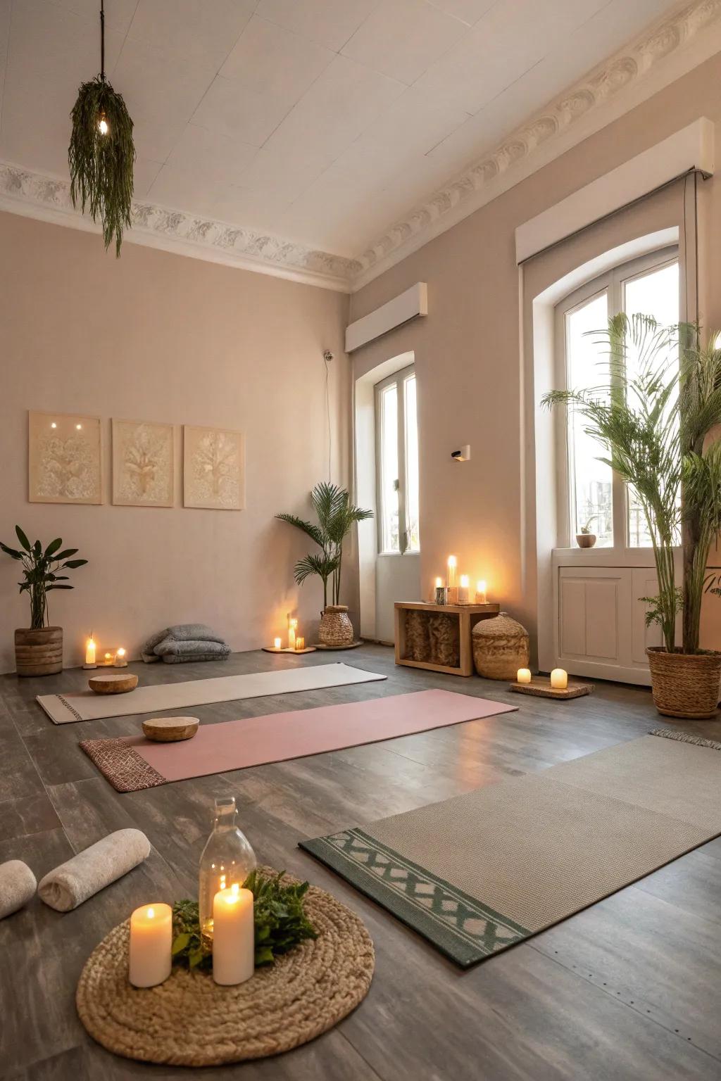 Neutral tones encourage an atmosphere of peace.