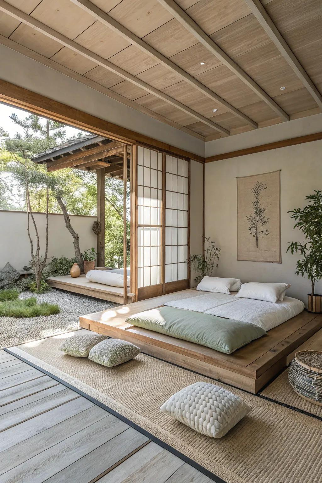 Embrace simplicity and find comfort in furniture close to the floor.