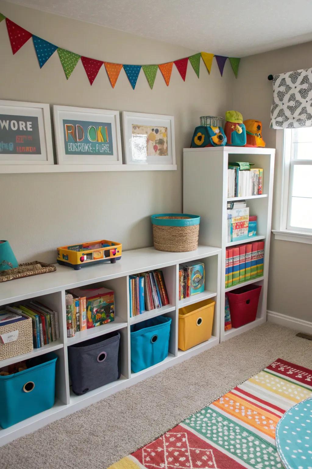 Clever storage solutions ensure a boy's space remains neat and orderly.
