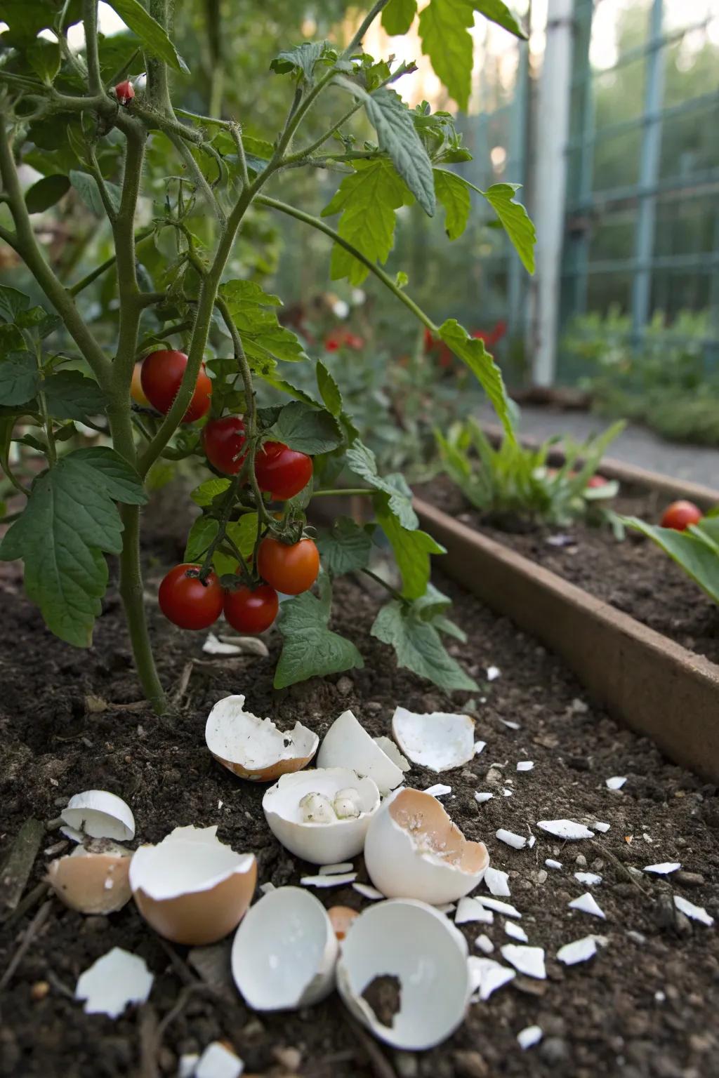 Shell flour enriching the earth and repelling pests.