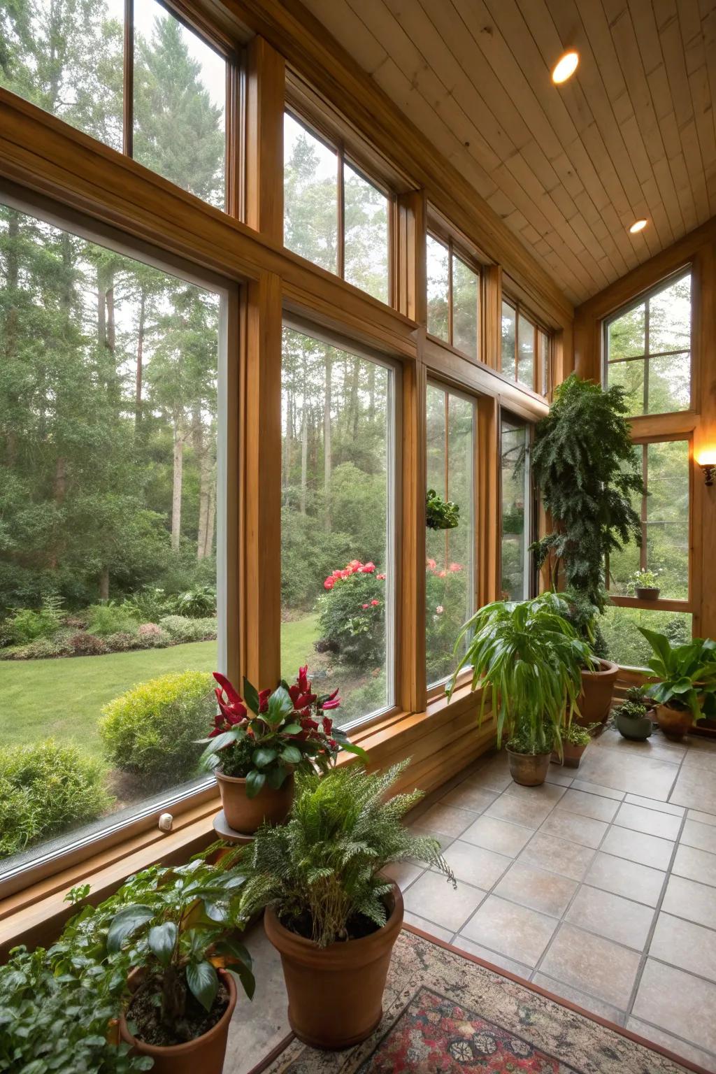 Nature flawlessly woven into a four season room.
