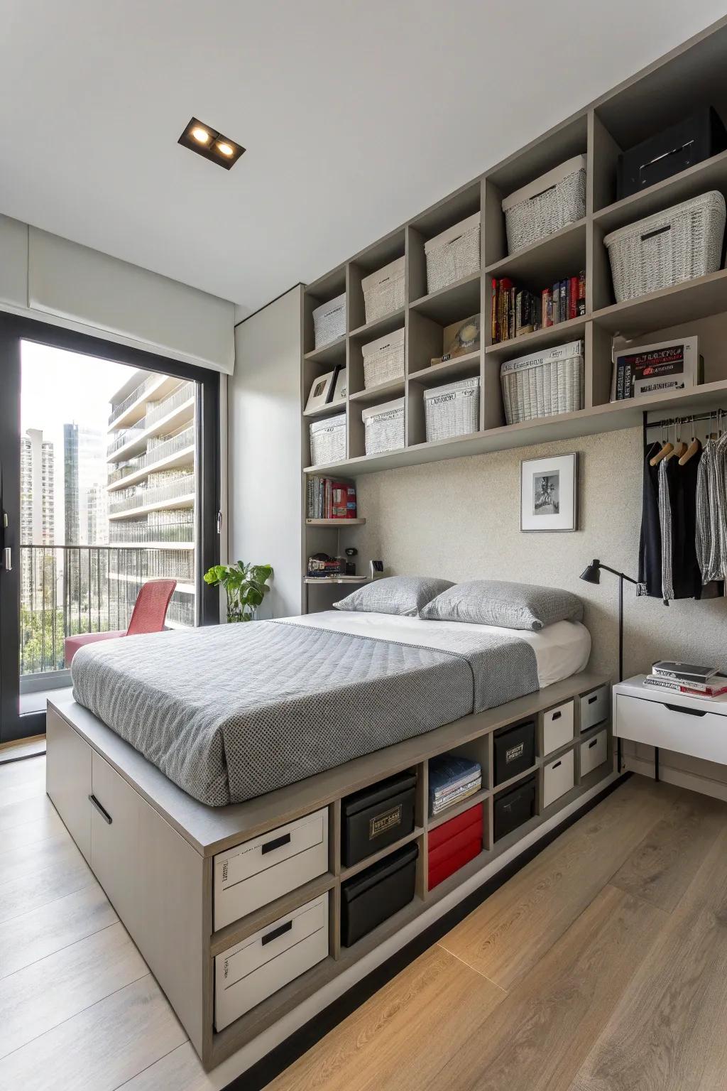 Clever storage keeps your studio neat and uncluttered.
