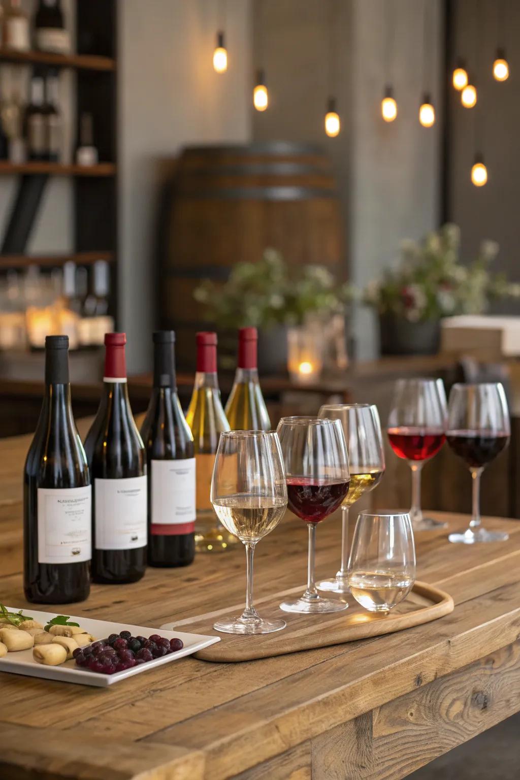 Partake in a sophisticated wine-tasting evening in honor of your landmark anniversary.