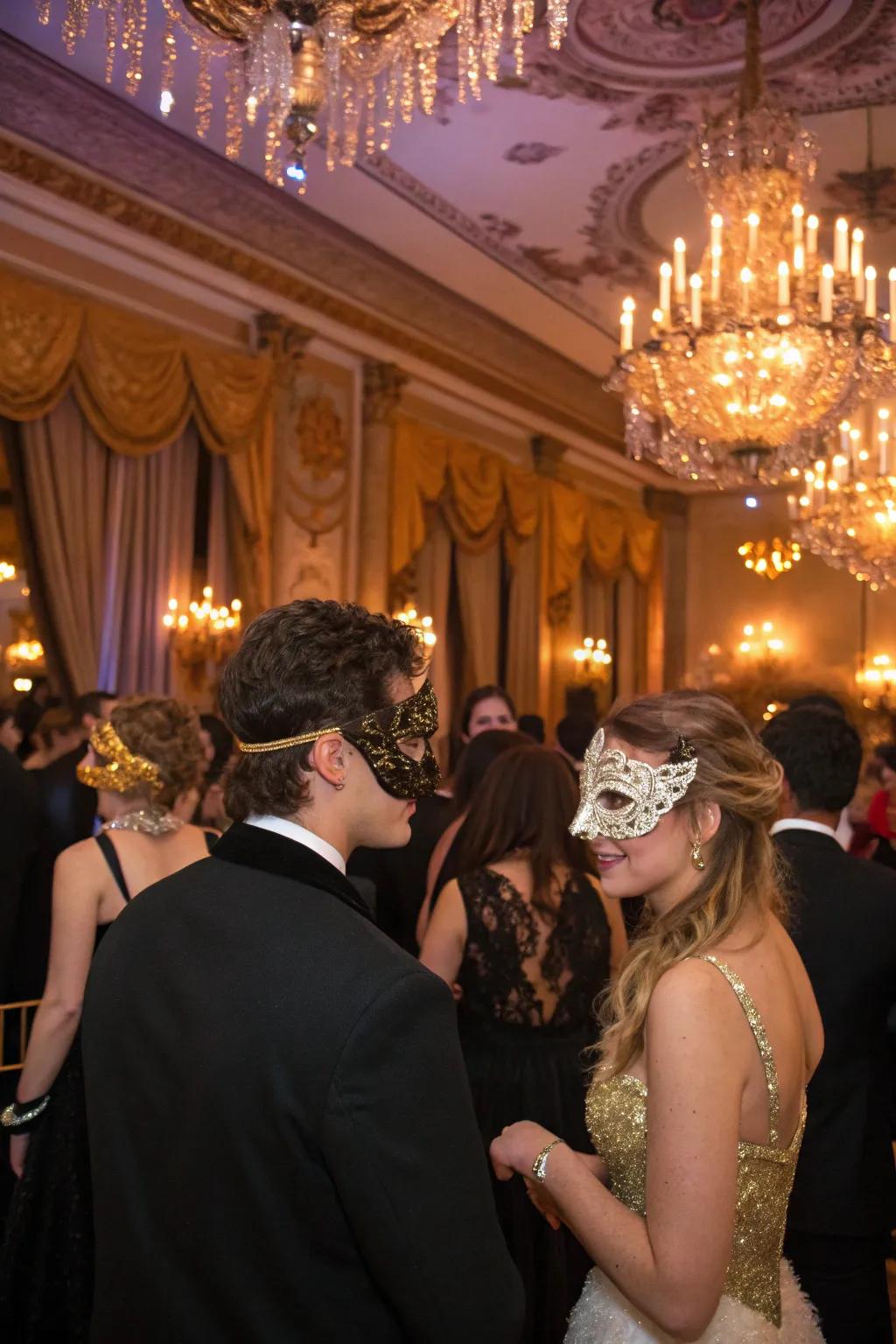 Dance through the night at a mysterious masked ball.