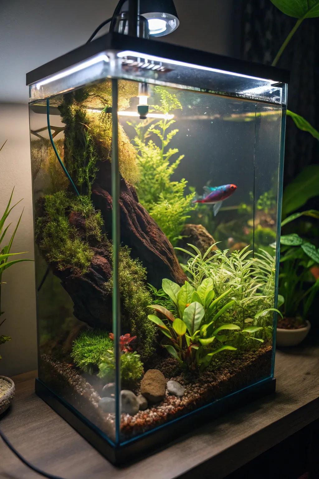 Produce a wilderness expedition with multi-layered greenery textures.