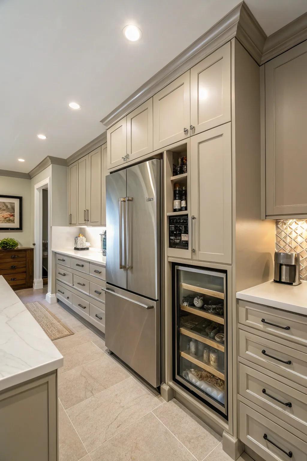 A built-in design offers a seamless and harmonious kitchen look.