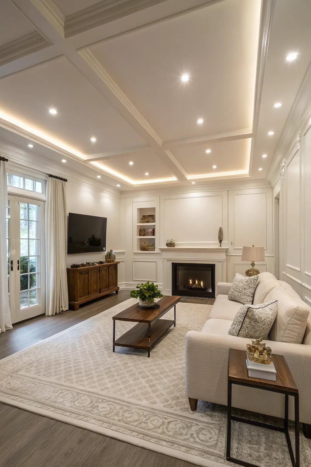 Hidden lights make minimalist spaces feel roomy and quiet.