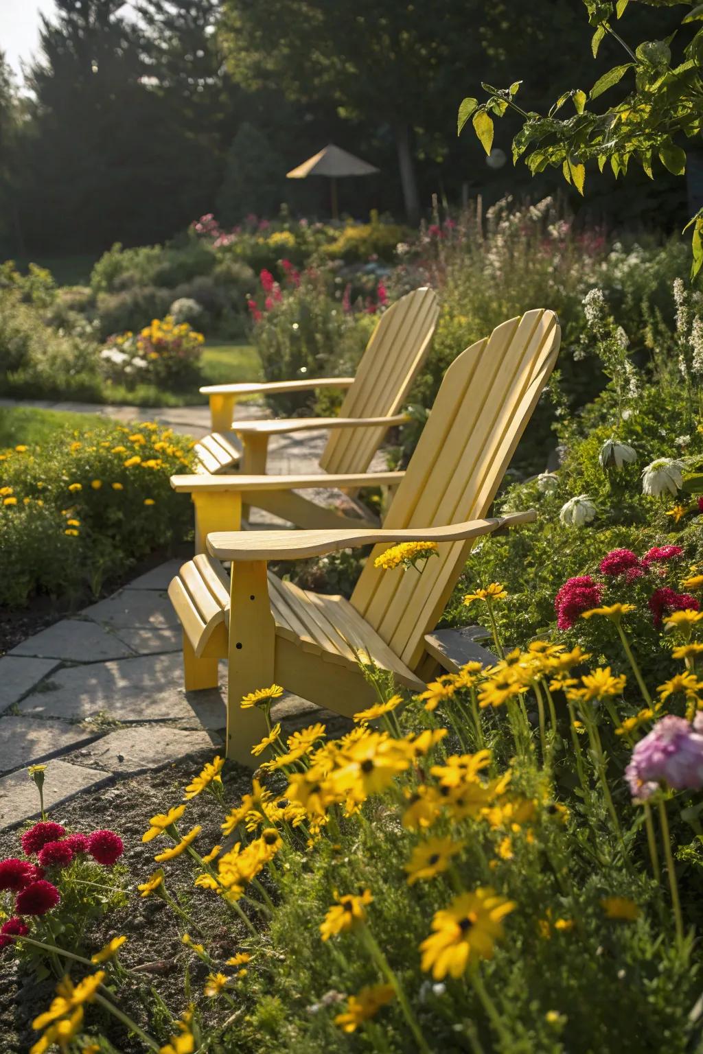 Radiant golden seating disseminating cheer.
