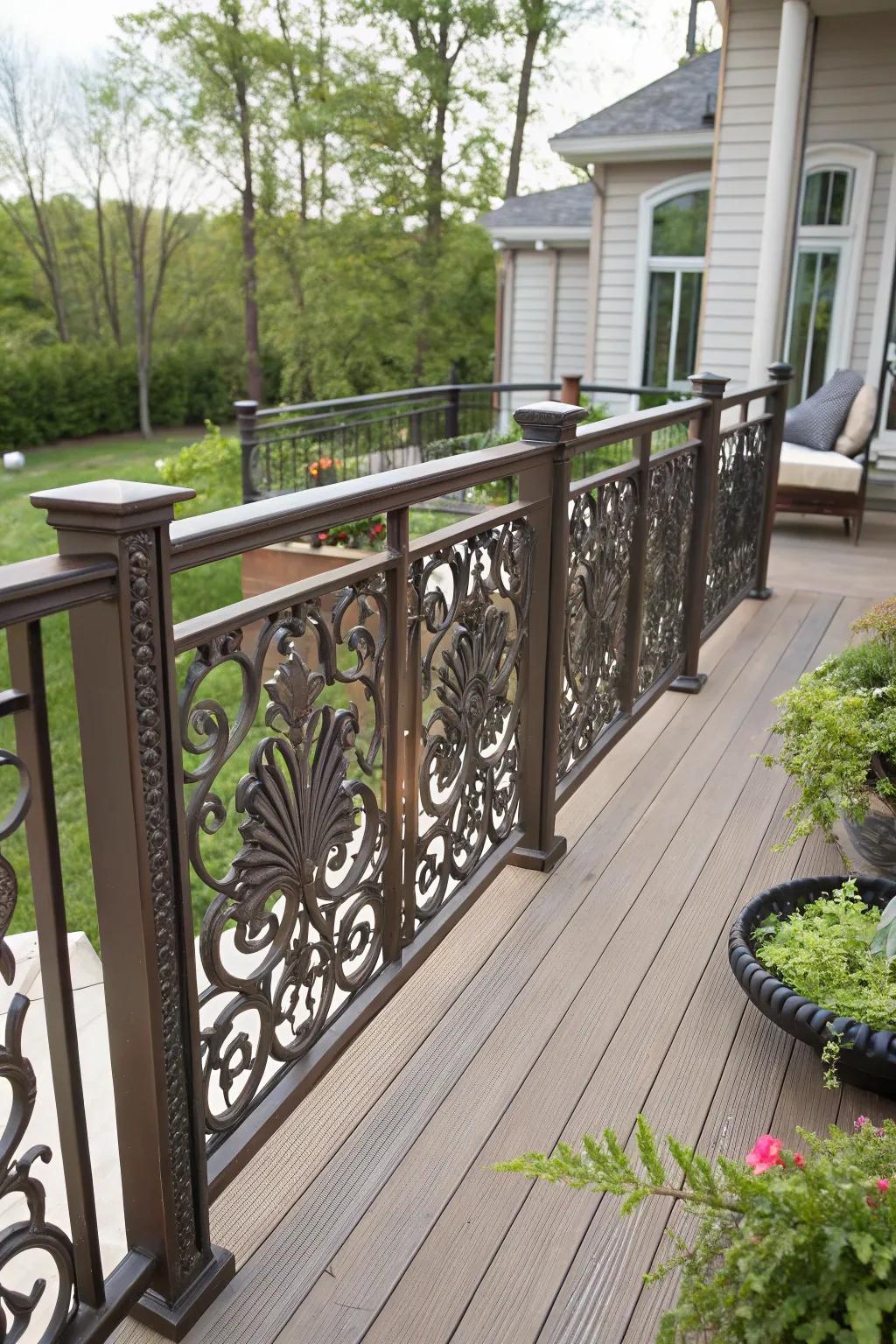 Ornamental alloy borders featuring artistic patterns.