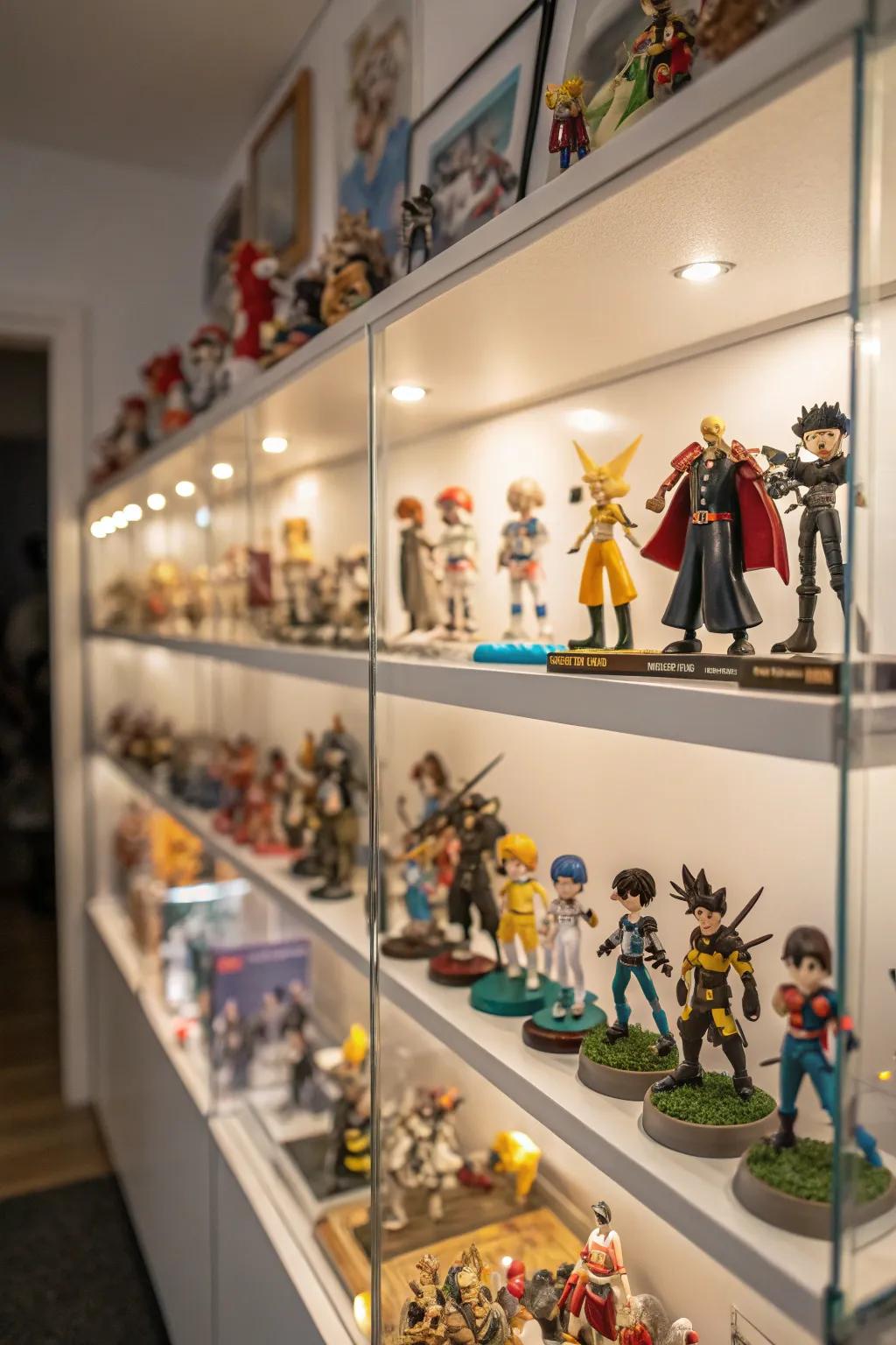 Showcasing figurines brings character and richness to your personal area.