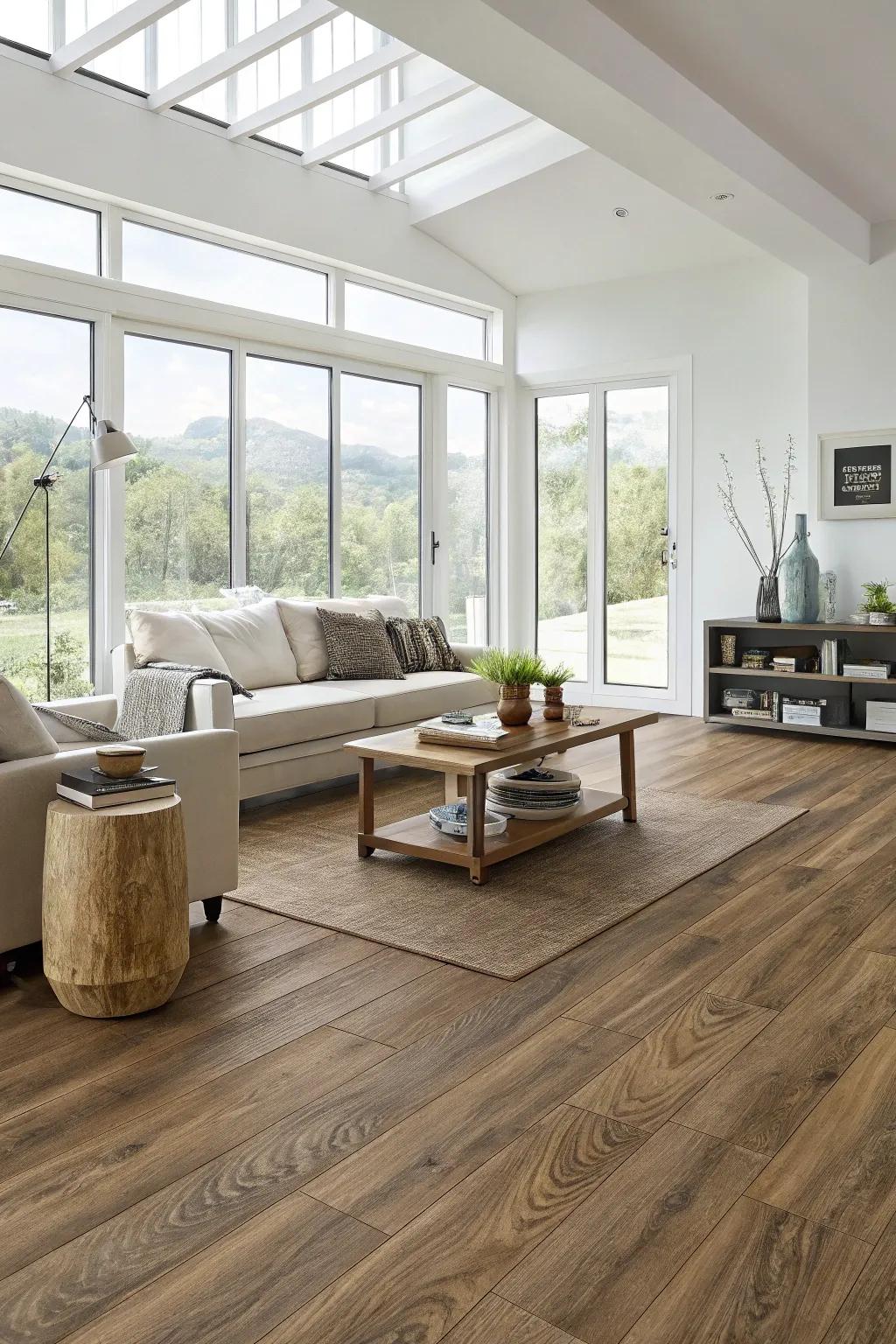 Vinyl paneling provides the sophistication of hardwood, coupled with enhanced durability.