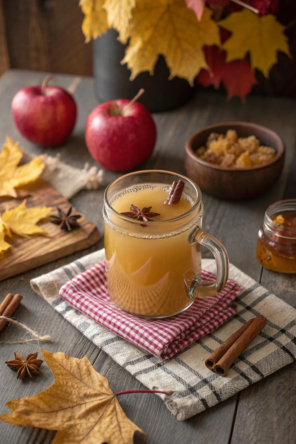 Ginger brew contributes a fiery twist to traditional cider punch.