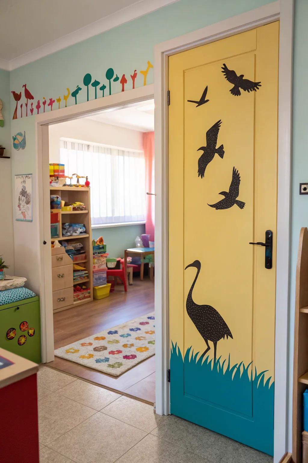 A fauna-themed door that incorporates a touch of wilderness into any interior.