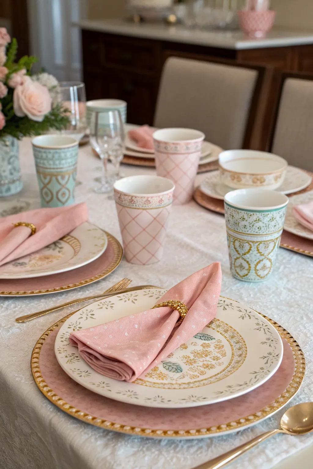 A skillfully arranged tablescape for a sophisticated bachelorette party.