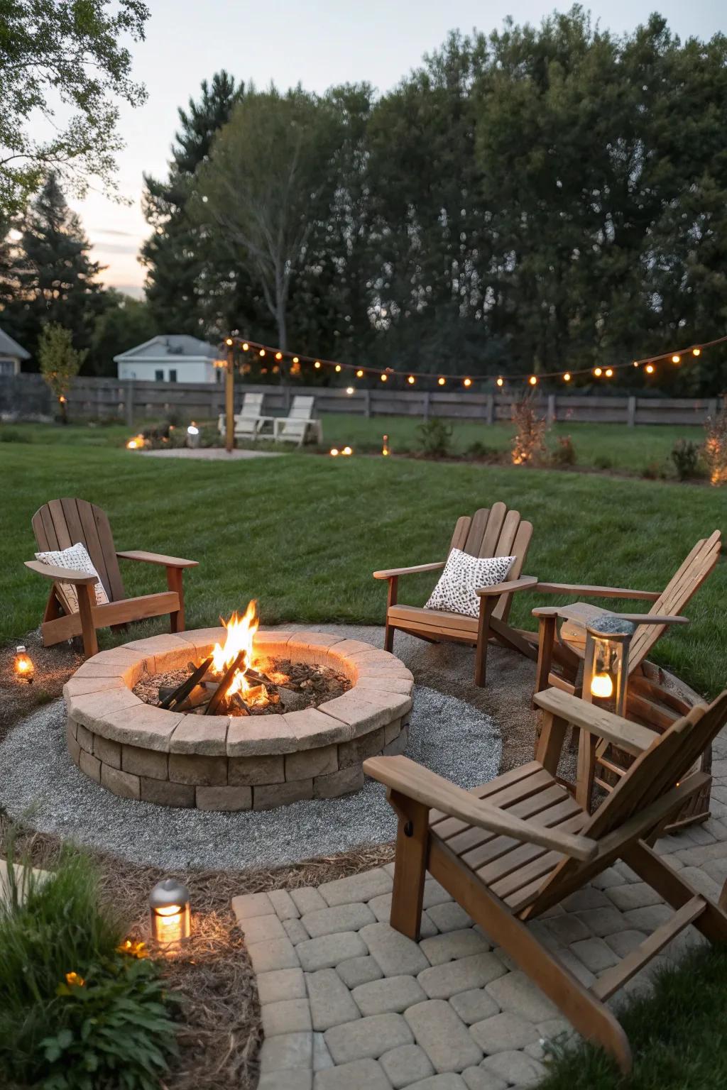 Gather around the warmth of a backyard flame center.