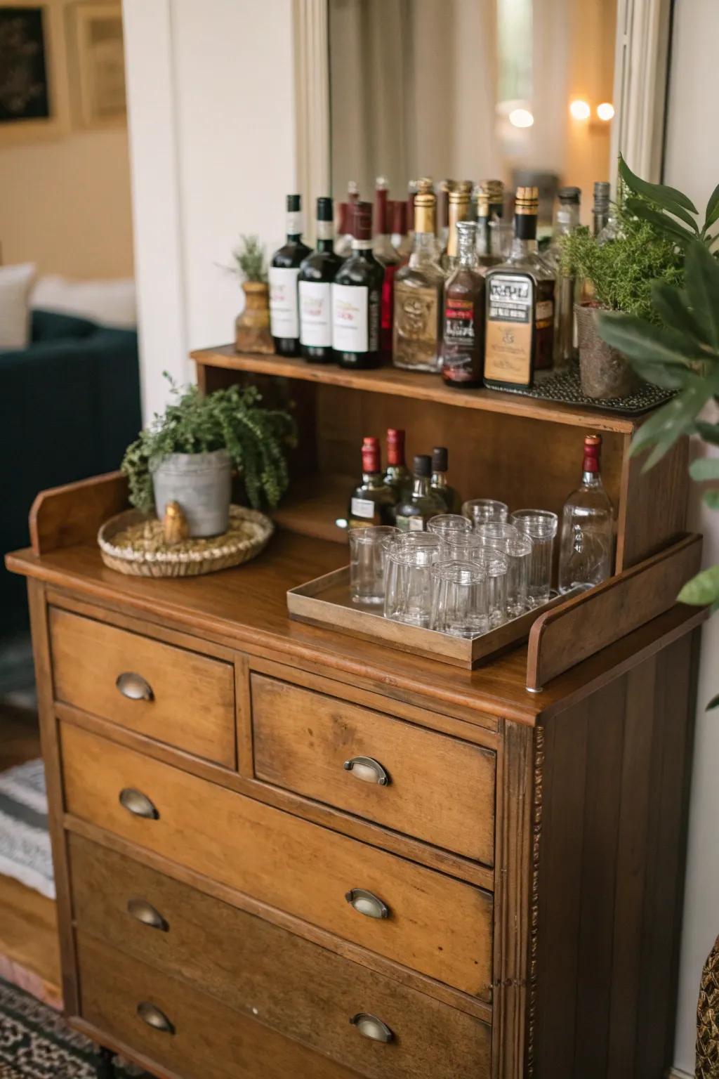 Reused furniture enriches your bar's character.