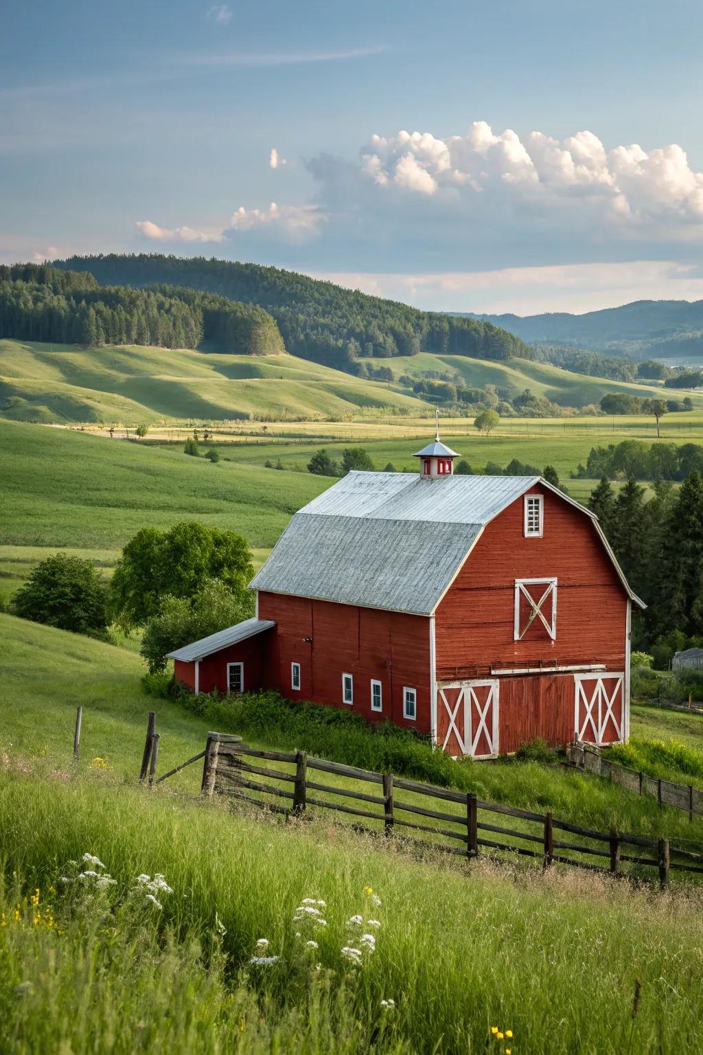 A quintessential country-style barn that remains eternally fashionable.