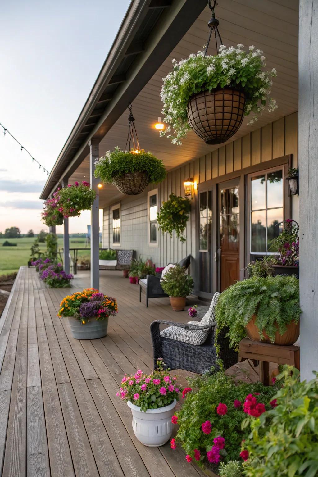 Welcome nature with flourishing greenery on your veranda.