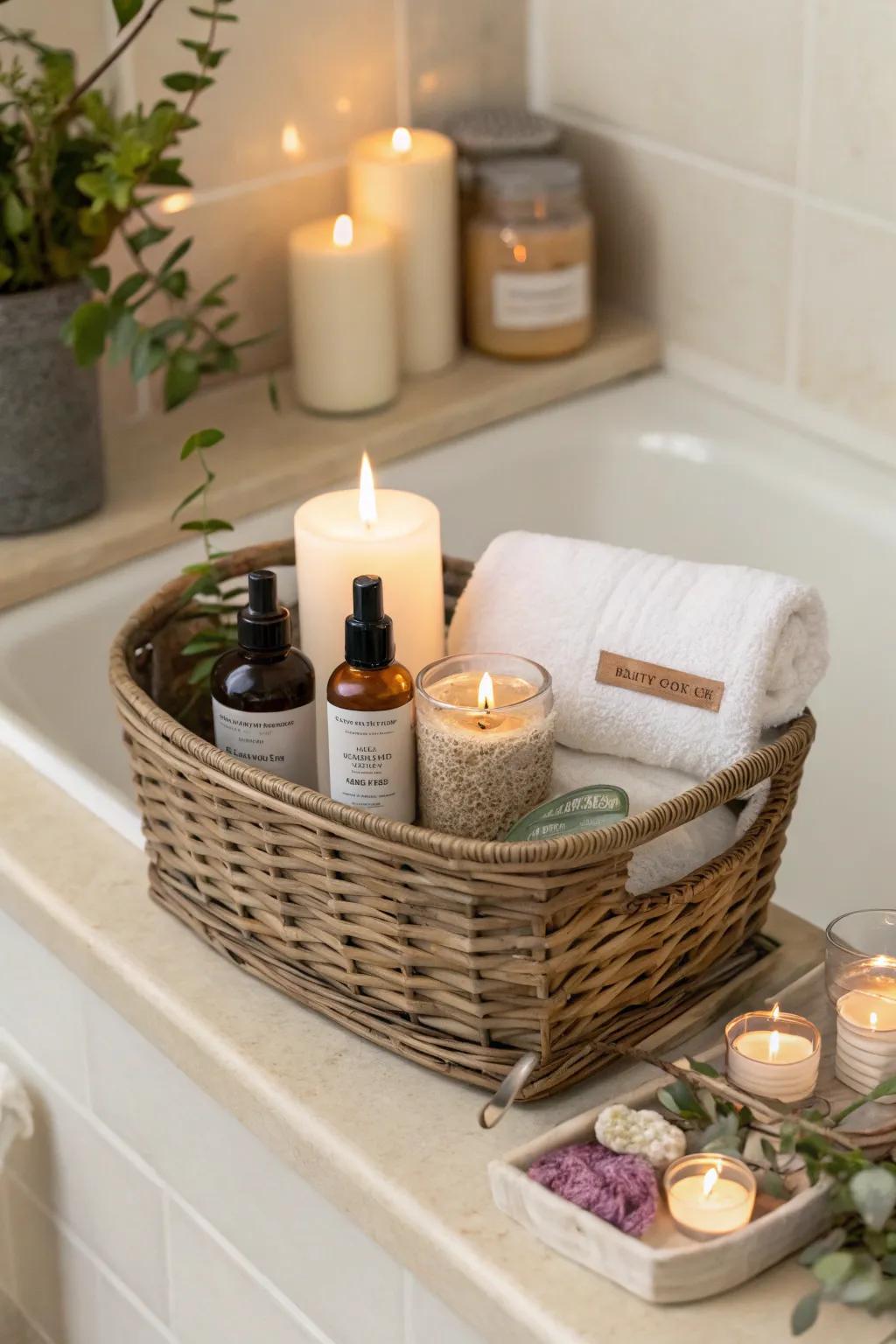 Indulge in tranquility with a revitalizing self-care basket.