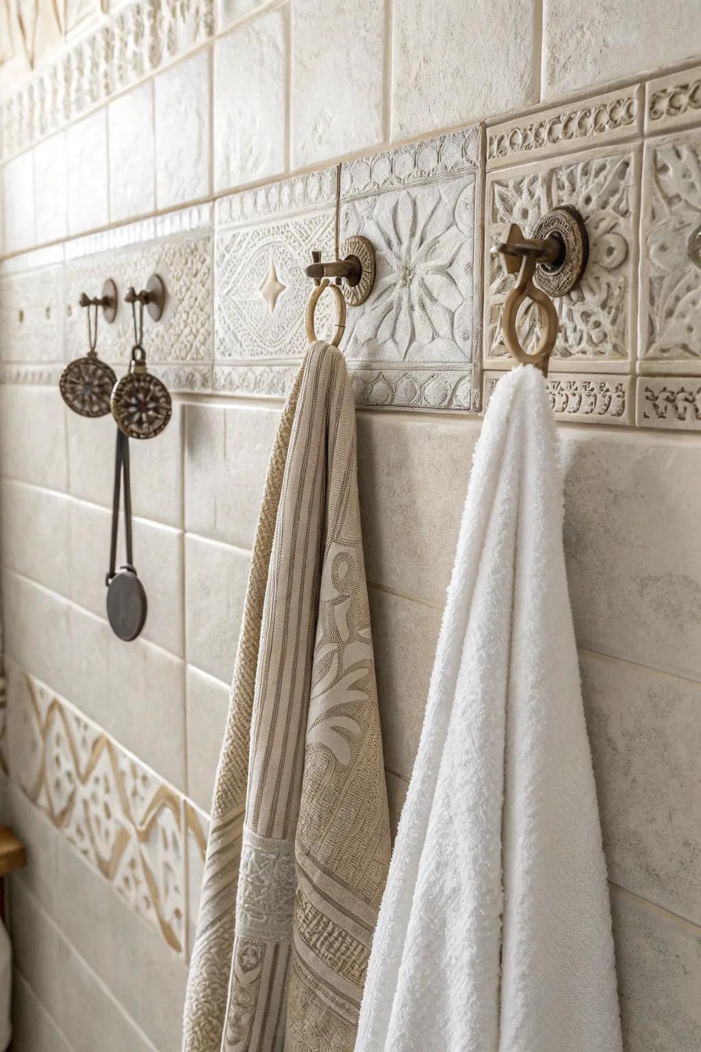 Ornamental hangers offer a straightforward method to enrich towel presentation.