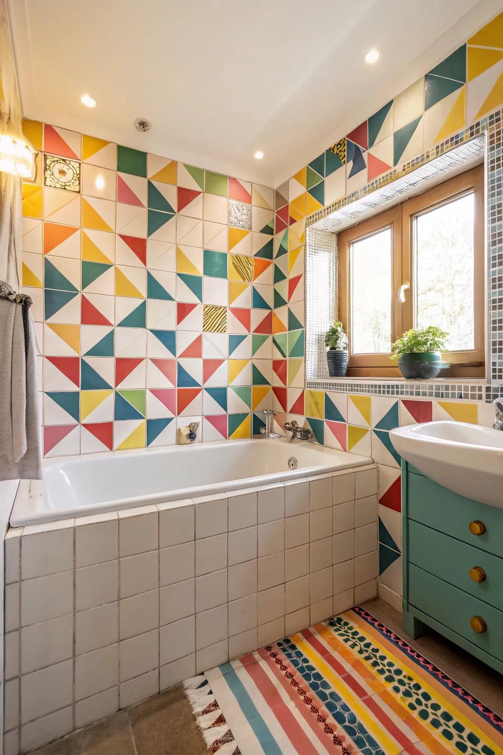 With fun geometric patterns, you may inject vitality and amusement.