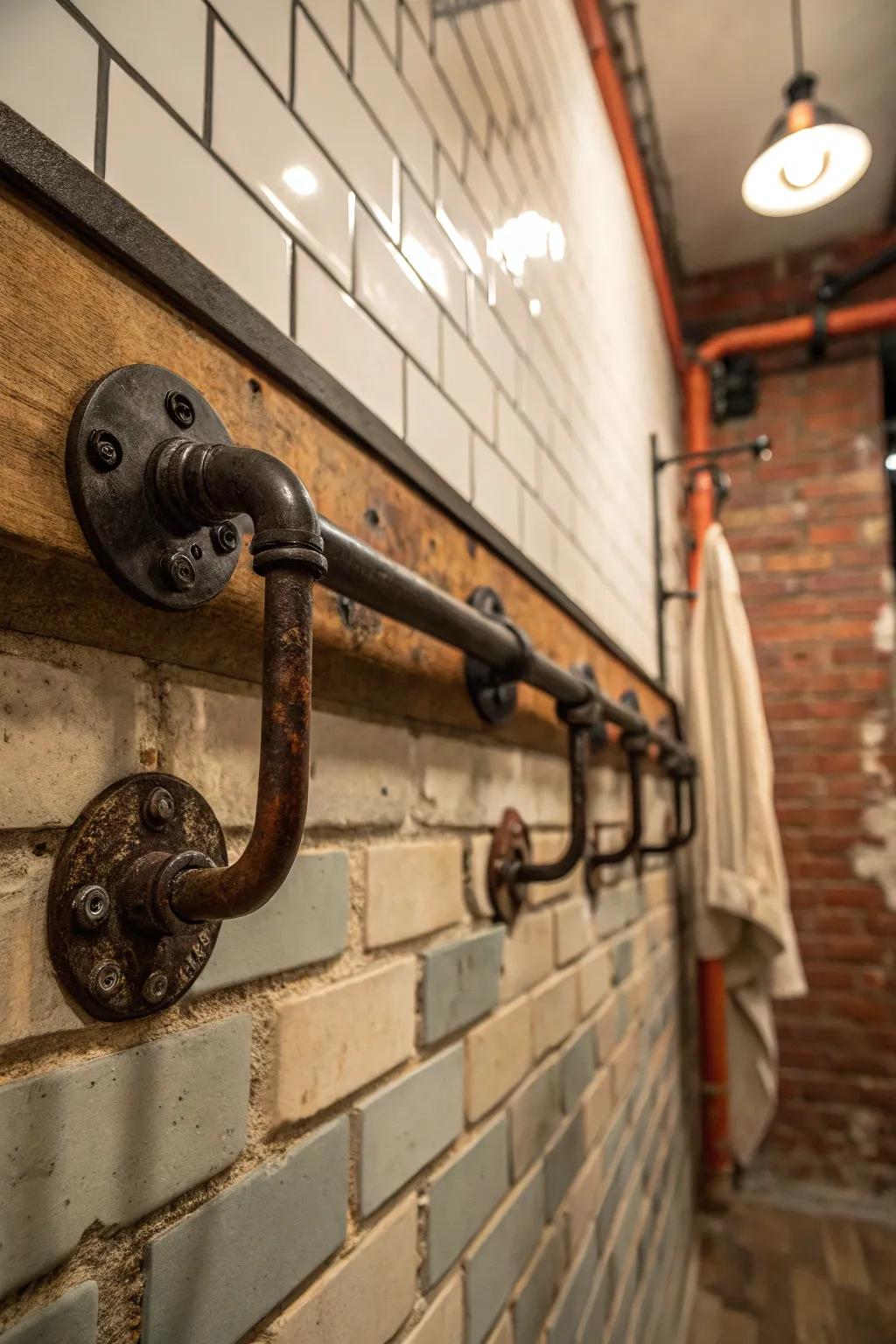 Industrial conduit fasteners impart a hardy charm.