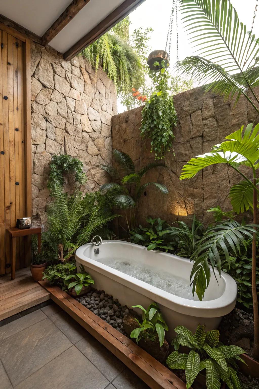 Fill your bathroom with vivacity by integrating interior plants.