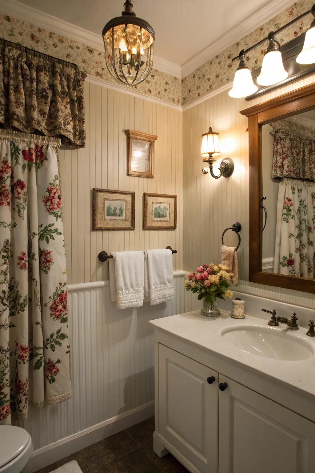 Delightful cottage sentiment featuring beadboard paneling.