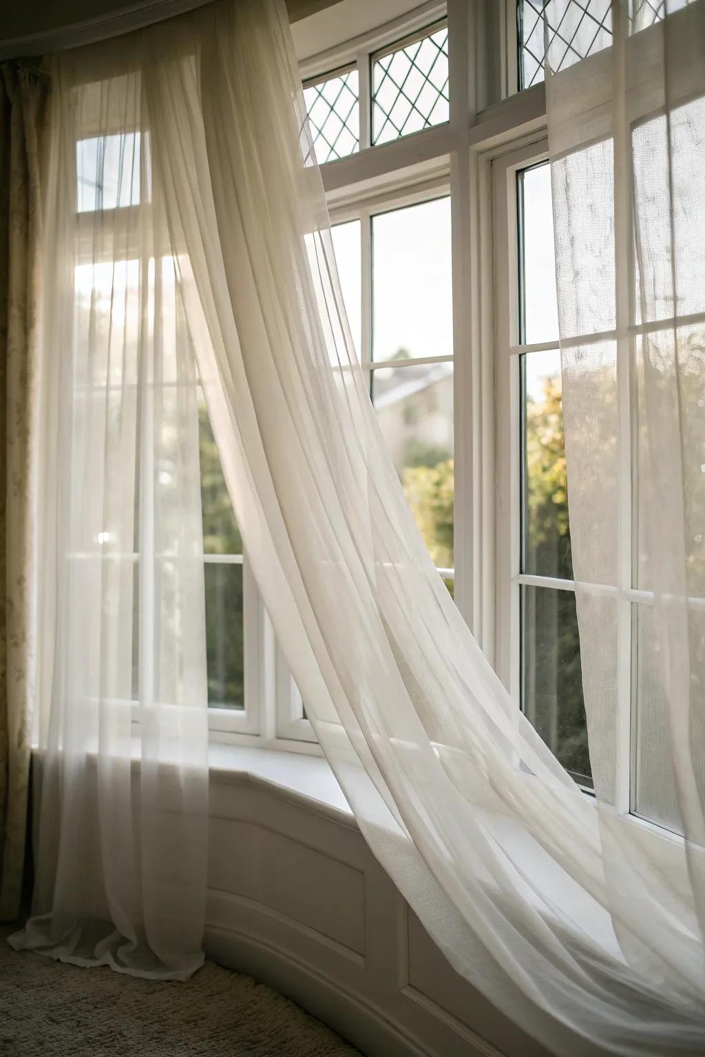 Sheer curtains give light and airy elegance.
