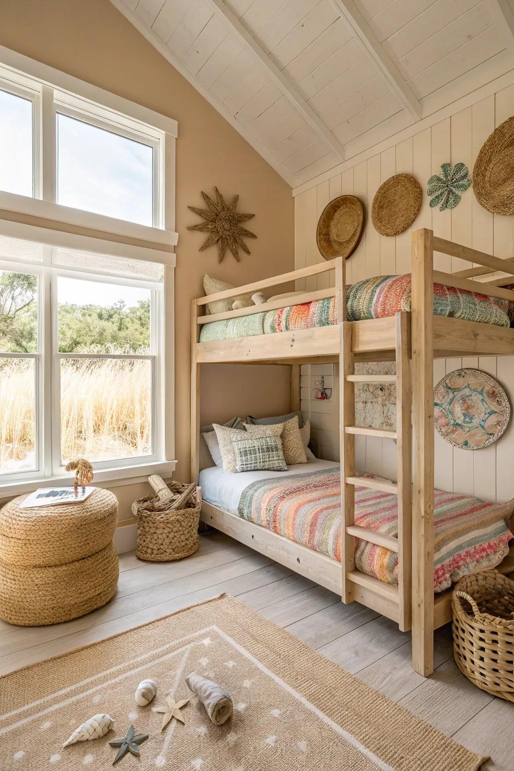 Capture the beach's spirit through sandy tones.