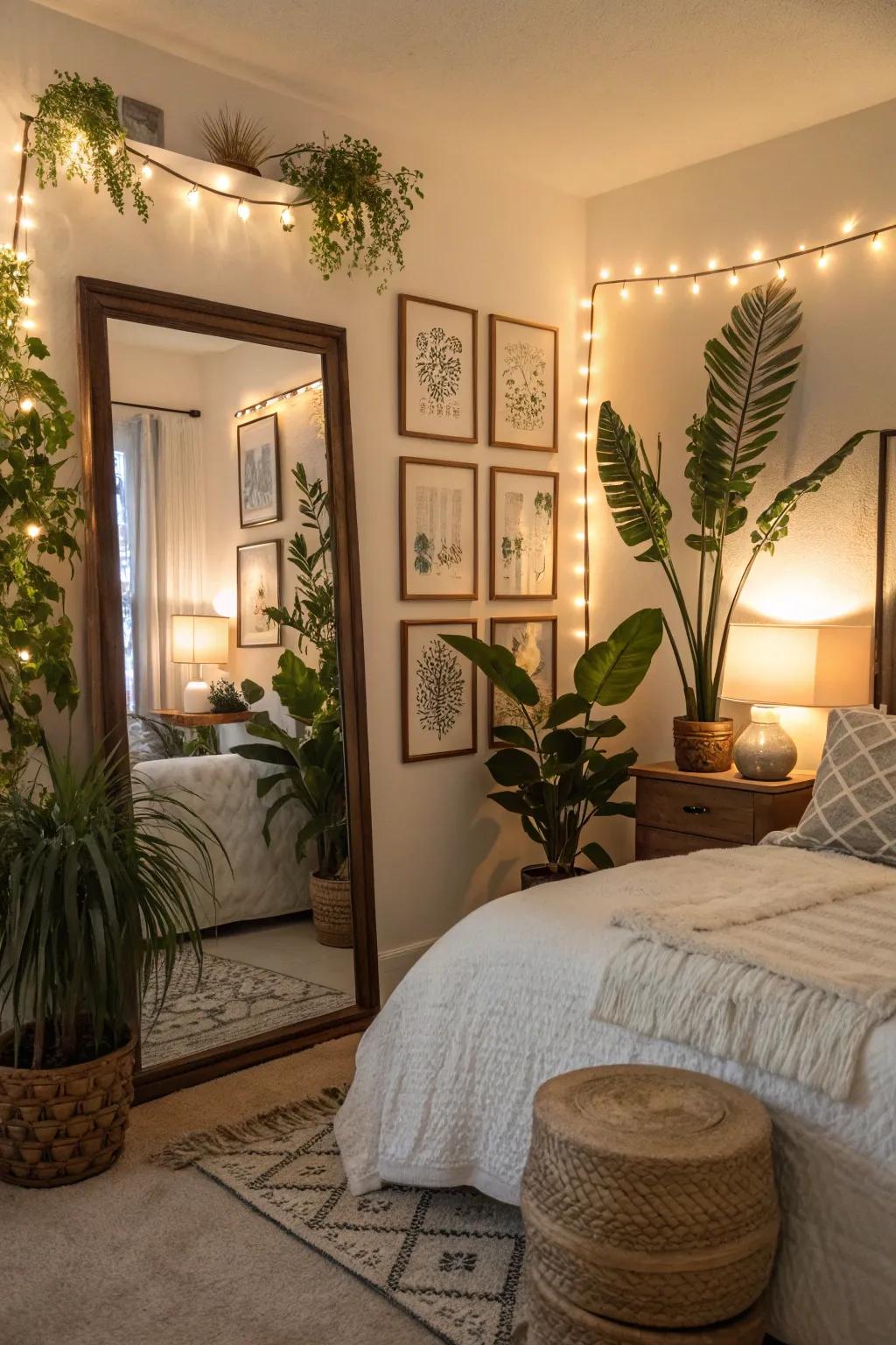 Decorative components give personality to this bedroom.