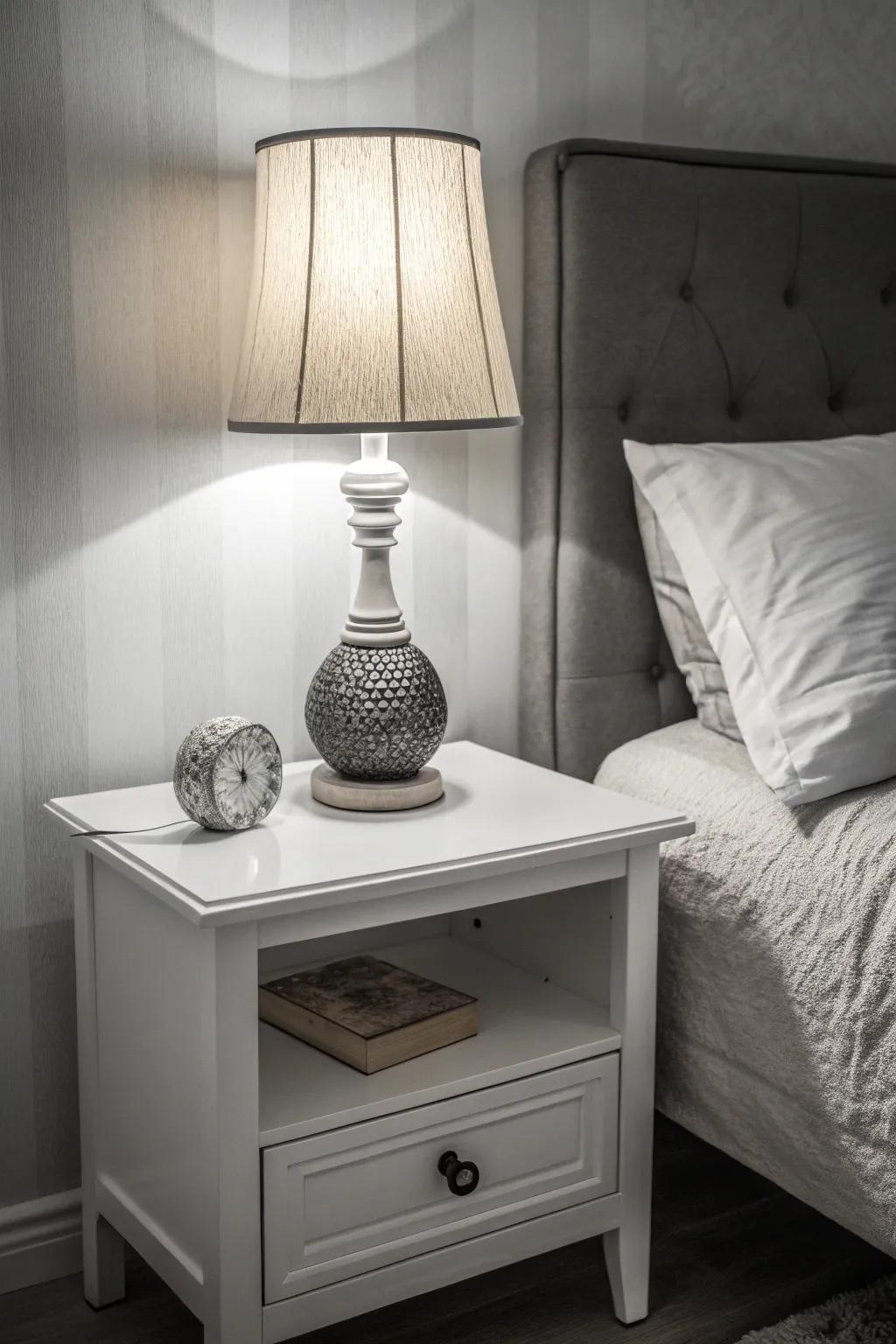 With a minimalist bedside arrangement, embrace simplicity.