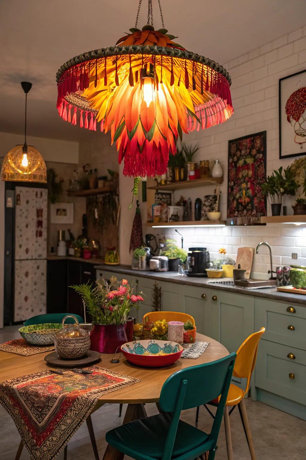 Attract attention with a unique showstopper lighting piece.